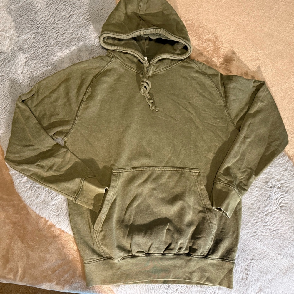 Olive Green Mineral Wash Track Pants & Hoodie Set - Picture 2 of 7